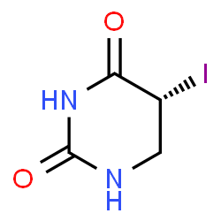 ChemSpider 2D Image | (5R)-5-Iododihydro-2,4(1H,3H)-pyrimidinedione | C4H5IN2O2