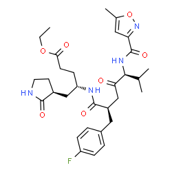 ChemSpider 2D Image | 4-{2-(4-FLUORO-BENZYL)-6-METHYL-5-[(5-METHYL-ISOXAZOLE-3-CARBONYL)-AMINO]-4-OXO-HEPTANOYLAMINO}-5-(2-OXO-PYRROLIDIN-3-YL)-PENTANOIC ACID ETHYL ESTER | C31H41FN4O7