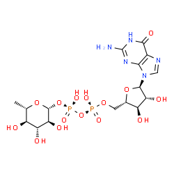 ChemSpider 2D Image | GUANOSINE-5'-DIPHOSPHATE-RHAMNOSE | C16H25N5O15P2