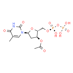 ChemSpider 2D Image | 3'-O-ACETYLTHYMIDINE-5'-DIPHOSPHATE | C12H18N2O12P2