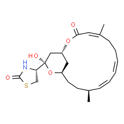 ChemSpider 2D Image | (4R)-4-[(1R,4Z,8Z,10Z,12S,15R)-17-Hydroxy-5,12-dimethyl-3-oxo-2,16-dioxabicyclo[13.3.1]nonadeca-4,8,10-trien-17-yl]-1,3-thiazolidin-2-one | C22H31NO5S