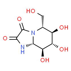 ChemSpider 2D Image | (5R,6R,7S,8S,8aR)-6,7,8-Trihydroxy-5-(hydroxymethyl)hexahydroimidazo[1,2-a]pyridine-2,3-dione | C8H12N2O6