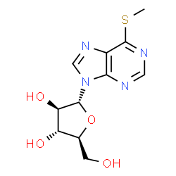 ChemSpider 2D Image | 9-(alpha-L-Arabinofuranosyl)-6-(methylsulfanyl)-9H-purine | C11H14N4O4S