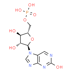 ChemSpider 2D Image | 7-(5-O-Phosphono-alpha-L-arabinofuranosyl)-7H-purin-2-ol | C10H13N4O8P