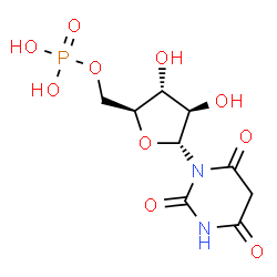 ChemSpider 2D Image | 1-(5'-phospho-beta-d-ribofuranosyl)barbituric acid | C9H13N2O10P
