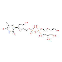 ChemSpider 2D Image | 2'DEOXY-THYMIDINE-5'-DIPHOSPHO-ALPHA-D-GLUCOSE | C16H26N2O16P2