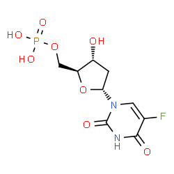 ChemSpider 2D Image | 5-fluoro-2'-deoxyuridine-5'-monophosphate | C9H12FN2O8P