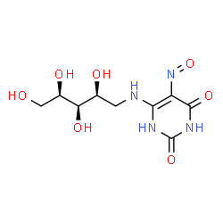 ChemSpider 2D Image | 5-NITROSO-6-RIBITYL-AMINO-2,4(1H,3H)-PYRIMIDINEDIONE | C9H14N4O7