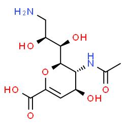 ChemSpider 2D Image | 9-amino-2-deoxy-2,3-dehydro-n-acetyl-neuraminic acid | C11H18N2O7