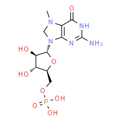 ChemSpider 2D Image | 7N-METHYL-8-HYDROGUANOSINE-5'-MONOPHOSPHATE | C11H18N5O8P