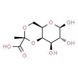 ChemSpider 2D Image | 4,6-O-(1-CARBOXYETHYLIDENE)-BETA-D-GLUCOSE | C9H14O8