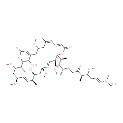 ChemSpider 2D Image | N-{(4R,5R,9S,10S)-11-[(3R,5Z,11S,12S,15R,17S,18S,21S,23S,24R,25S,29S)-17,29-Dihydroxy-3,15,21,23-tetramethoxy-5,12,18,24-tetramethyl-9,27-dioxo-10,26-dioxabicyclo[23.3.1]nonacosa-1(28),5,7,13,19-penta
en-11-yl]-4,10-dimethoxy-5,9-dimethyl-6-oxo-1-dodecen-1-yl}-N-methylformamide | C53H85NO14