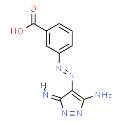 ChemSpider 2D Image | 3-{(E)-[(3E)-5-Amino-3-imino-3H-pyrazol-4-yl]diazenyl}benzoic acid | C10H8N6O2