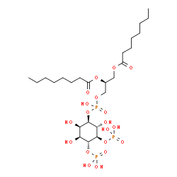 ChemSpider 2D Image | 1-O-(1-O,2-O-dioctanoyl-sn-glycero-3-phosphono)-1D-myo-inositol 4,5-bis(phosphate) | C25H49O19P3