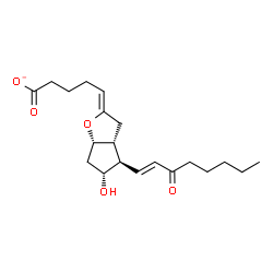 ChemSpider 2D Image | (5Z,9alpha,11alpha,13E)-11-Hydroxy-15-oxo-6,9-epoxyprosta-5,13-dien-1-oate | C20H29O5