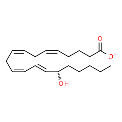 ChemSpider 2D Image | (5Z,8Z,11Z,13E,15S)-15-Hydroxy-5,8,11,13-icosatetraenoate | C20H31O3