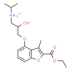 ChemSpider 2D Image | 3-{[2-(Ethoxycarbonyl)-3-methyl-1-benzofuran-4-yl]oxy}-2-hydroxy-N-isopropyl-1-propanaminium | C18H26NO5