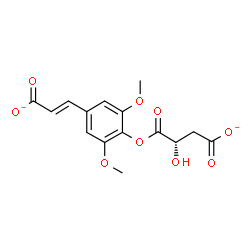 ChemSpider 2D Image | (3S)-4-{4-[(E)-2-Carboxylatovinyl]-2,6-dimethoxyphenoxy}-3-hydroxy-4-oxobutanoate | C15H14O9