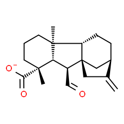 ChemSpider 2D Image | (1alpha,4aalpha,4bbeta,10beta)-10-Formyl-1,4a-dimethyl-8-methylenegibbane-1-carboxylate | C20H27O3