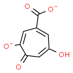 ChemSpider 2D Image | 3-Hydroxy-6-oxido-5-oxo-1,3,6-cycloheptatriene-1-carboxylate | C8H4O5