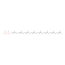 ChemSpider 2D Image | Diphosphoric acid, mono[(2E,6E,10E,14E,18E,22E,26E)-3,7,11,15,19,23,27,31-octamethyl-2,6,10,14,18,22,26,30-dotriacontaoctaen-1-yl] ester, ion(3-) | C40H65O7P2