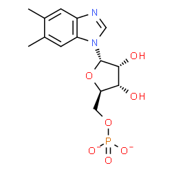 ChemSpider 2D Image | 5,6-Dimethyl-1-(5-O-phosphonato-alpha-D-ribofuranosyl)-1H-benzimidazole | C14H17N2O7P