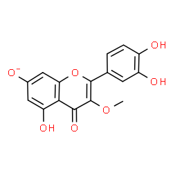 ChemSpider 2D Image | 2-(3,4-Dihydroxyphenyl)-5-hydroxy-3-methoxy-4-oxo-4H-chromen-7-olate | C16H11O7