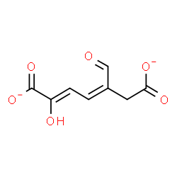 ChemSpider 2D Image | (2Z,4Z)-5-Formyl-2-hydroxy-2,4-heptadienedioate | C8H6O6