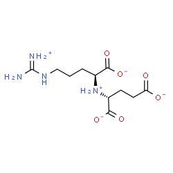 ChemSpider 2D Image | (2R)-2-{[(1S)-4-{[Ammonio(imino)methyl]amino}-1-carboxylatobutyl]ammonio}pentanedioate | C11H19N4O6