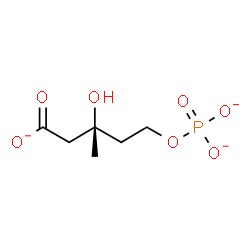 ChemSpider 2D Image | (3R)-3-Hydroxy-3-methyl-5-(phosphonatooxy)pentanoate | C6H10O7P