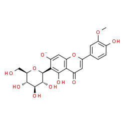 ChemSpider 2D Image | (1S)-1,5-Anhydro-1-[5-hydroxy-2-(4-hydroxy-3-methoxyphenyl)-7-oxido-4-oxo-4H-chromen-6-yl]-D-glucitol | C22H21O11