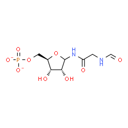 ChemSpider 2D Image | N-(N-Formylglycyl)-5-O-phosphonato-D-ribofuranosylamine | C8H13N2O9P
