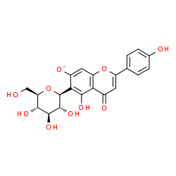 ChemSpider 2D Image | (1S)-1,5-Anhydro-1-[5-hydroxy-2-(4-hydroxyphenyl)-7-oxido-4-oxo-4H-chromen-6-yl]-D-glucitol | C21H19O10