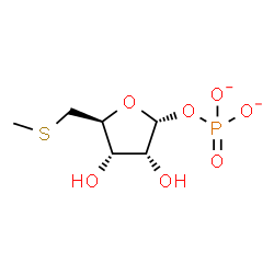 ChemSpider 2D Image | 5-S-Methyl-1-O-phosphonato-5-thio-alpha-D-ribofuranose | C6H11O7PS