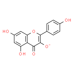 ChemSpider 2D Image | 5,7-Dihydroxy-2-(4-hydroxyphenyl)-4-oxo-4H-chromen-3-olate | C15H9O6