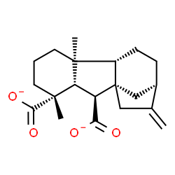ChemSpider 2D Image | (1alpha,4aalpha,4bbeta,10beta)-1,4a-Dimethyl-8-methylenegibbane-1,10-dicarboxylate | C20H26O4