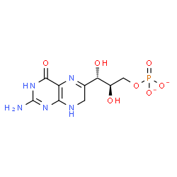 ChemSpider 2D Image | (2R,3S)-3-(2-Amino-4-oxo-1,4,7,8-tetrahydro-6-pteridinyl)-2,3-dihydroxypropyl phosphate | C9H12N5O7P