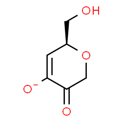 ChemSpider 2D Image | (6S)-6-(Hydroxymethyl)-3-oxo-3,6-dihydro-2H-pyran-4-olate | C6H7O4