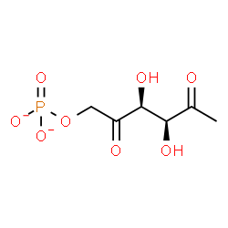 ChemSpider 2D Image | 1-Deoxy-6-O-phosphonato-D-threo-hexo-2,5-diulose | C6H9O8P