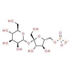 ChemSpider 2D Image | 6-O-Phosphonato-beta-D-fructofuranosyl alpha-D-mannopyranoside | C12H21O14P