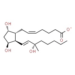 ChemSpider 2D Image | (5Z,9alpha,11beta,13E,15S)-9,11,15-Trihydroxy-15-methylprosta-5,13-dien-1-oate | C21H35O5
