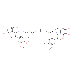 ChemSpider 2D Image | (1S,2R,1'S,2'R)-2,2'-[(1,4-Dioxo-1,4-butanediyl)bis(oxy-3,1-propanediyl)]bis[6,7,8-trimethoxy-2-methyl-1-(3,4,5-trimethoxybenzyl)-1,2,3,4-tetrahydroisoquinolinium] | C56H78N2O16
