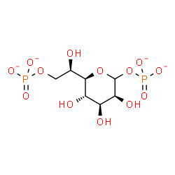 ChemSpider 2D Image | (5R)-5-[(1R)-1-Hydroxy-2-(phosphonatooxy)ethyl]-1-O-phosphonato-D-lyxopyranose | C7H12O13P2