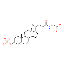 ChemSpider 2D Image | {[(3alpha,5beta)-24-Oxo-3-(sulfonatooxy)cholan-24-yl]amino}acetate | C26H41NO7S