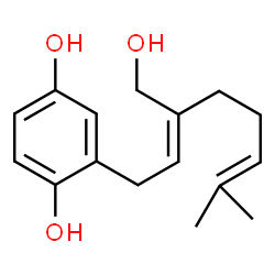 ChemSpider 2D Image | 3''-hydroxy-geranylhydroquinone | C16H22O3
