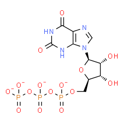 ChemSpider 2D Image | 5'-O-({[(Phosphonatooxy)phosphinato]oxy}phosphinato)-2,3-dihydroxanthosine | C10H11N4O15P3