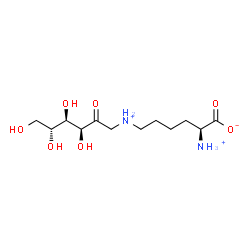 ChemSpider 2D Image | 1-{[(5S)-5-Ammonio-5-carboxylatopentyl]ammonio}-1-deoxy-D-fructose | C12H25N2O7