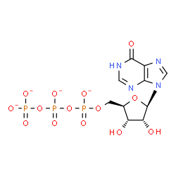 ChemSpider 2D Image | 5'-O-({[(Phosphonatooxy)phosphinato]oxy}phosphinato)inosine | C10H11N4O14P3