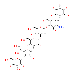 ChemSpider 2D Image | alpha-D-Galp-(1->3)-beta-D-Galf-(1->3)-alpha-D-Manp-(1->3)-alpha-D-Manp-(1->4)-alpha-D-GlcpN-(1->6)-1D-myo-inositol | C36H63NO30