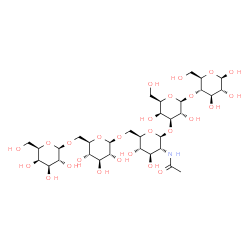ChemSpider 2D Image | beta-D-Galp-(1->6)-beta-D-Glcp-(1->6)-beta-D-GlcpNAc-(1->3)-beta-D-Galp-(1->4)-beta-D-Glcp | C32H55NO26